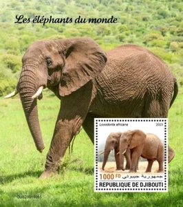 Elephants MNH Stamps 2023 Djibouti S/S - Picture 1 of 1