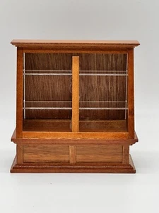 DOLLHOUSE FURNITURE WOOD DISPLAY CABINET Shelves - Picture 1 of 8