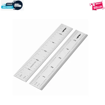 Mr. Pen - Regla de maquinista, regla de 6 pulgadas, paquete de 3, regla de mm, regla de acero inoxidable Foto 1 de 4