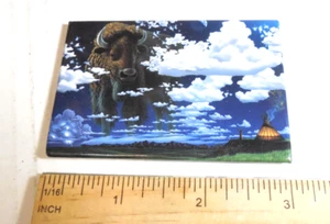 Vintage Art Schim Schimmel 1993 Buffalo in sky Magnet - Picture 1 of 3