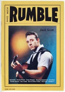 Rumble Magazine Issue No. 2 Jack Scott, Rock & Roll Music Fanzine 1994 Finland - Imagen 1 de 1
