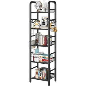 Bookshelf, bookcase, 5-layer storage rack, metal shelving unit modern style - Picture 1 of 6