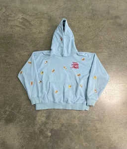Teddy Fresh Angel Bear Blue Heavyweight Hooded Sweatshirt Women’s Size M Medium - Picture 1 of 7