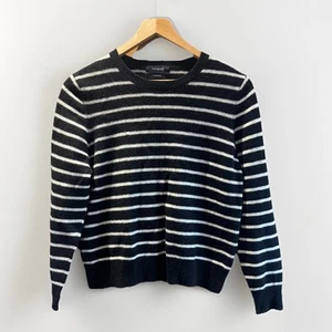 Jersey de cachemir autógrafo para mujer talla 18 negro blanco a rayas - Imagen 1 de 9