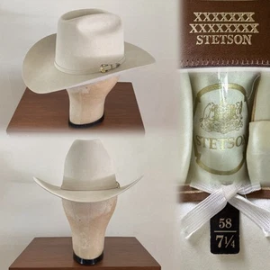 80s Vtg Stetson Top Breed 15x Beaver 7 1/4 Hat Silverbelly Cowboy Western 90s - Picture 1 of 24