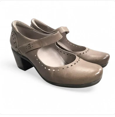 Abeo 9N Narrow Penny Heeled Mary Janes BIO System Neutral Brown Hook & Loop - Image 1 of 4