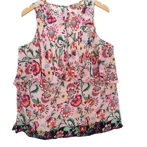 Blusa Democracy Talla Grande Sin Mangas Rosa En Capas Floral - Imagen 1 de 11