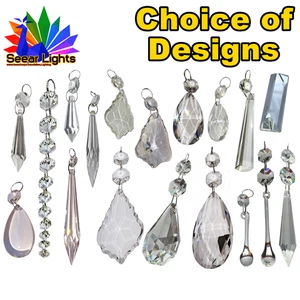 Geschnittene Glaskristalle Kronleuchter Tröpfchen Hochzeitstropfen Perlen Licht Ersatzteile Neu - Bild 1 von 120