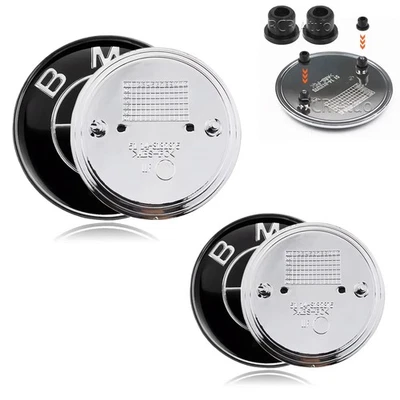 2PCS Front Hood & Rear Trunk Emblem 82mm + 74mm For BM-W Badge 51148132375 Foto 1 de 4