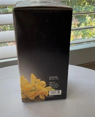 "Nuevo jarrón de cristal Mikasa Wyndham de 9"" con diseño Art Deco". Hecho en Japón. Foto 1 de 4