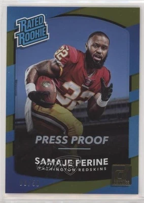2017 Panini Donruss Rated Press Proof Gold /50 Samaje Perine #306 Rookie RC - Image 1 of 2