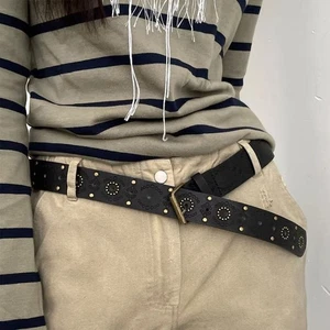 Fashion Adult Waist Belt for Pants Distressed Style Alloy Rivet Belt for Casual - Picture 1 of 9