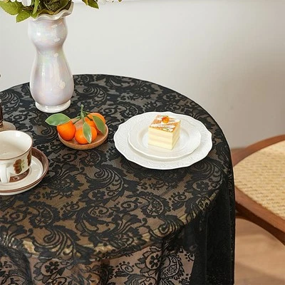 Elegant Lace Tablecloth for Dining and Coffee Tables For Rectangular Round Fit - Image 1 of 4