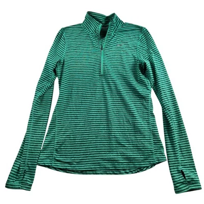 Pulôver Nike S pequeno Dri-FIT Element 1/2 listra reflexiva corrida preto verde - Imagem 1 de 4