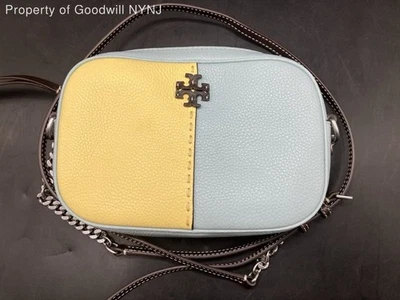 Bolso Bandolera Tory Burch Mujer Colorblock Cuero Amarillo Azul Guijarro Foto 1 de 4