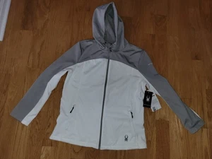 Spyder Alyce Soft Shell Giacca con Cappuccio Impermeabile Bianco/Lega Donna Taglia XL  - Foto 1 di 14
