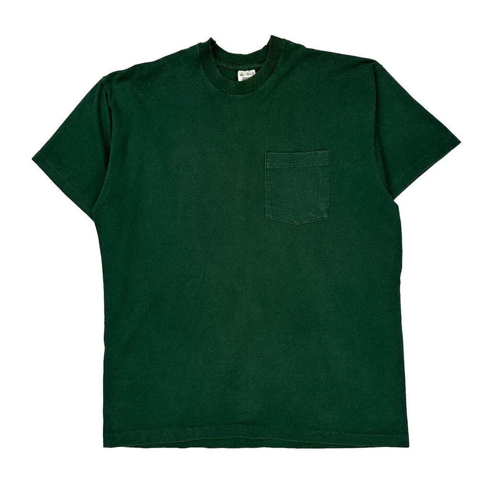 Blank Bvd Single Stitch T-Shirt - XL Green Cotton - Image 1 of 4