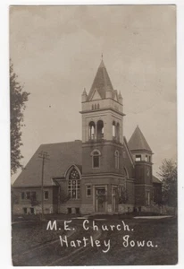 HARTLEY IA RPPC METHODISTENKIRCHE VINTAGE ECHTFOTO POSTKARTE 1908 91221 Q - Bild 1 von 2