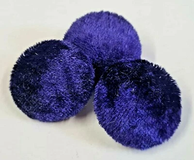 Purple Crushed Velvet Buttons, 16mm, 18mm, 20mm, 23mm, 25mm, 31mm & 37mm - Image 1 of 2