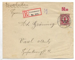 ALEMANIA DANZIG Cubierta Registrada con Sello en la Parte Trasera Catálogo Alto Valor - Imagen 1 de 2