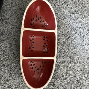 VINTAGE WATERMELON CANDY PARTY SERVING TRAY BOSTON WAREHOUSE TRADING CORPORATION - Picture 1 of 3