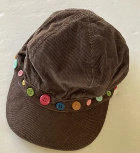 NUEVO CON ETIQUETAS Gymboree Muchos Puntos Talla 3-4 Marrón Botones Pana Pageboy Gorra Sombrero 3T-4T - Imagen 1 de 2