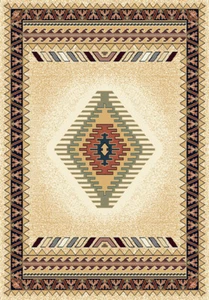 CREAM beige BORDERED lodge 2x8 southwestern AREA rug : Actual 1' 11" x 7' 4" - Picture 1 of 1