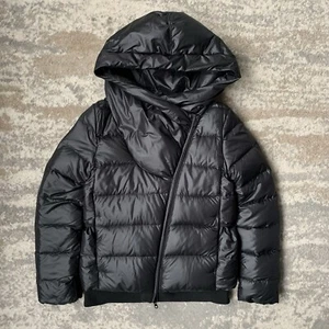 Nike NSW Tech Down Fill Asymmetric Puffer Bomber Jacket Black Small UK8 - Picture 1 of 11