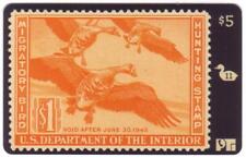 Duck Hunting Stamp Card #11 'Void After 1945' White-Front Geese USED Phone Card