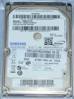 320GB Samsung Spinpoint HM321HI HM321HI/SON 2.5" SATA Hard Drive - Image 1 of 4