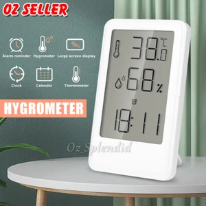 Digital Humidity Indoor Hygrometer Thermometer Temperature Meter Alarm Clock - Picture 1 of 12