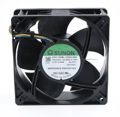 Sunon Lüfter 120x120x38mm CF4113HBL-SB9 IP55 AC 230V 3600U/min PWM 5 Litzen - Bild 1 von 2