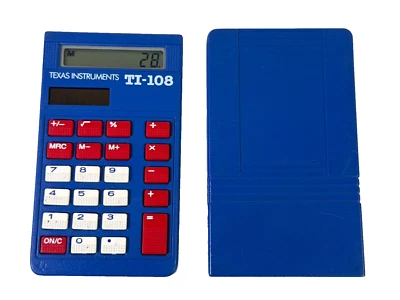 Texas Instruments TI-108 Blue Basic Calculator Elementary School Math #GR122 - Image 1 of 4