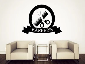 Vinyl Wall Sticker Barber Shop Decor Haircuts for men (n678) - Picture 1 of 4
