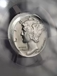 1941 P MERCURY DIME MS 62 UNCIRCULATED COIN ERROR 15% OFF CENTER PCGS STUNNING! - Picture 1 of 17