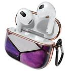 For Apple Airpods 3 cover Marble Look Shock-Proof Polycarbonate Purple