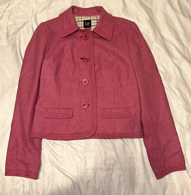 Gap Women Wool Pink Pea Coat Size 2 - Image 1 of 4