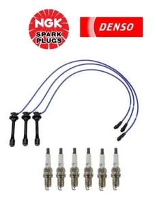 For NGK 7783 Spark Plug Wire Set TE65 & Denso Platinum TT 6 Spark Plugs Kit 4504 - Picture 1 of 3