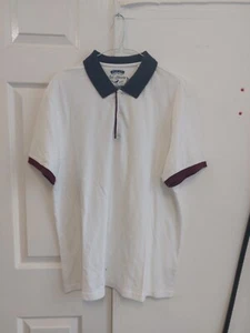 Red Herring Medium Men's Blue White Maroon Short Sleeved Polo Shirt - Picture 1 of 3