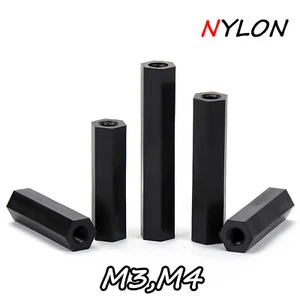 Pilar de hilo de nailon plástico hembra-hembra M3 M4 PCB espaciador pernos separación hexagonal - Imagen 1 de 5