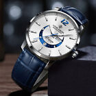 Moon Phase Luminous Waterproof Watch Men&#39;s Fashion Leather Strap Quartz Watch