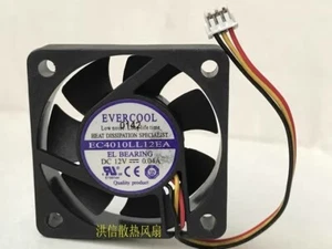 EVERCOOL EC4010LL12EA 4010 DC12V 0.04A 40*10MM 3-Pin Silent Cooling Fan - Picture 1 of 2