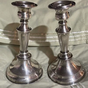 Viners Silver Plate on Copper Candle Holders - Picture 1 of 10