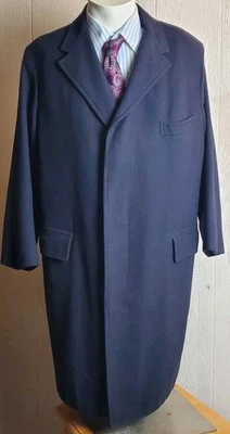 Vintage Brooks Brothers Overcoat Mens 39 R Dark Bleu Wool Half Lined Vented - Image 1 of 4