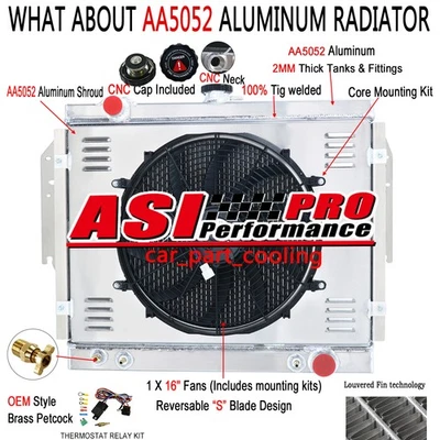 2 Row Radiator&Shroud Fan Kit For 79-93 Dodge Ramcharger D/W 100 250 5.2L 5.9L Foto 1 de 4