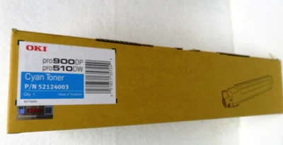 OKI Okidata Pro 900DP / 510DW Cyan Toner Cartridge 52124003 Genuine OEM - Image 1 of 2