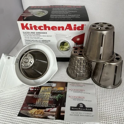 KitchenAid Slicer & Shredder Cones Mixer Attachment Set Vegetables Cheese DAMAGE - Image 1 of 4