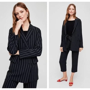 WILFRED x ARITZIA Cherrelle Pinstripe Double Breasted Blazer Jacket {I30} - Picture 1 of 6