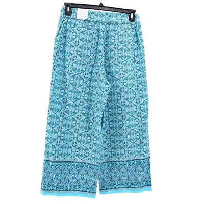 NEW Talbots Nantucket Blue Paisley Wide Leg Crop Pants Womens Size Medium - Image 1 of 4