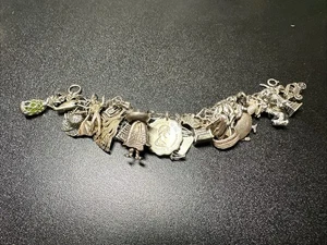 Bracciale Vintage Anni 60 Argento Sterling Charm Danecraft Beau Parti in Movimento Casuale - Foto 1 di 24